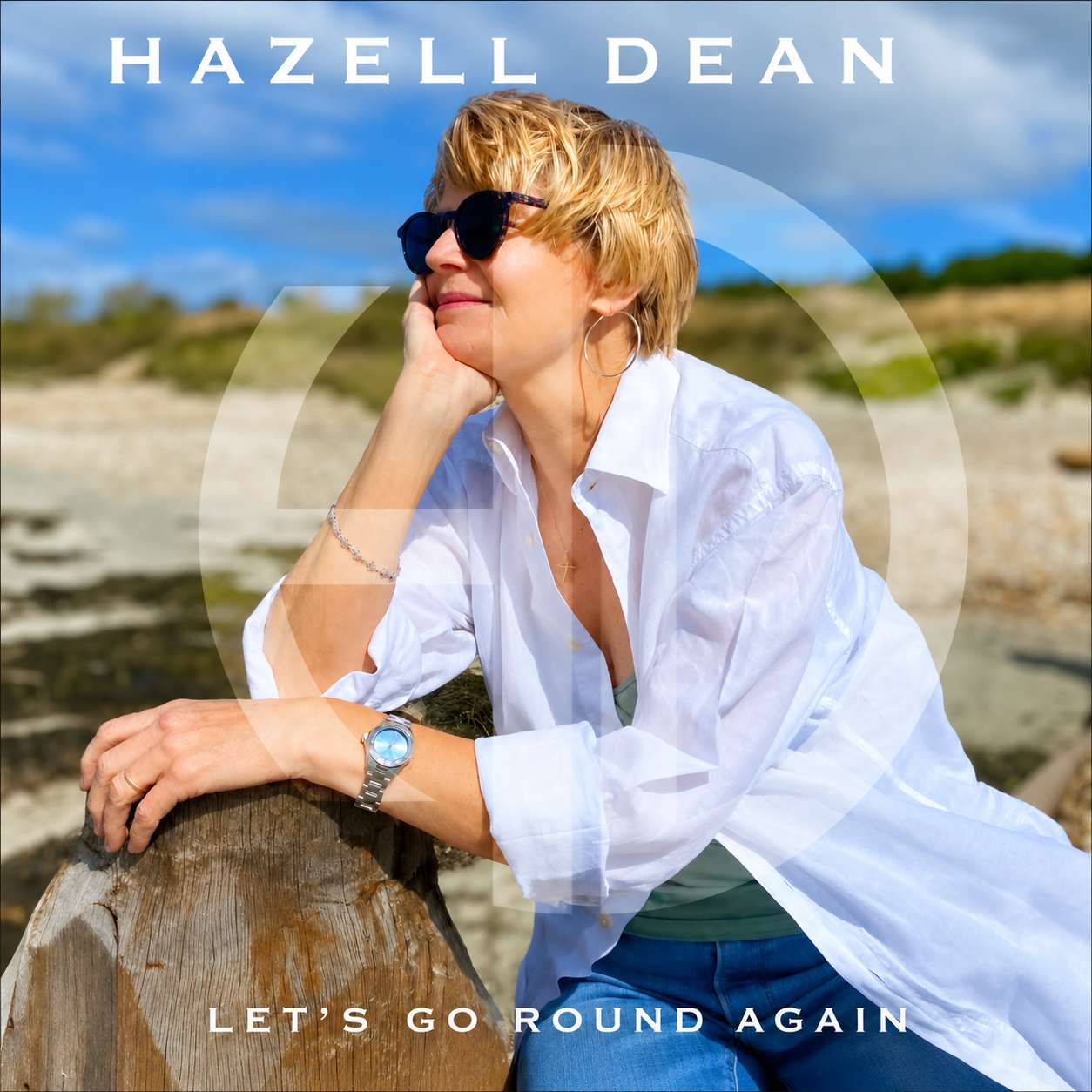 Hazell Dean – Let’s Go Round Again promotional artwork featuring Hazell Dean outdoors